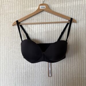 Skims Ultimate Push-Up Strapless Bra Onyx Black  Size 32DD NWT $60
